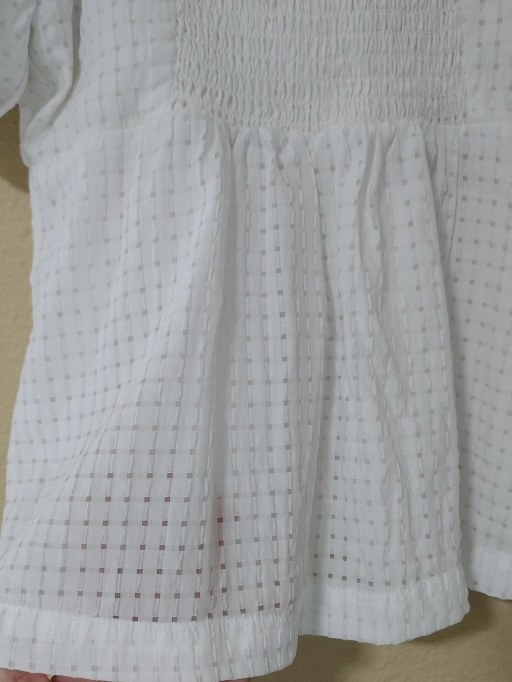 Old Navy Trapeze Puff Sleeves Babydoll V Neck Top Size M Calla Lilly Beachy Boho